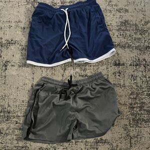 Men's Blue and Gray Shorts
